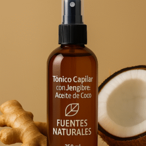 🌿 Tónico Capilar Fortalecedor con Jengibre y Aceite de Coco – 250 ml