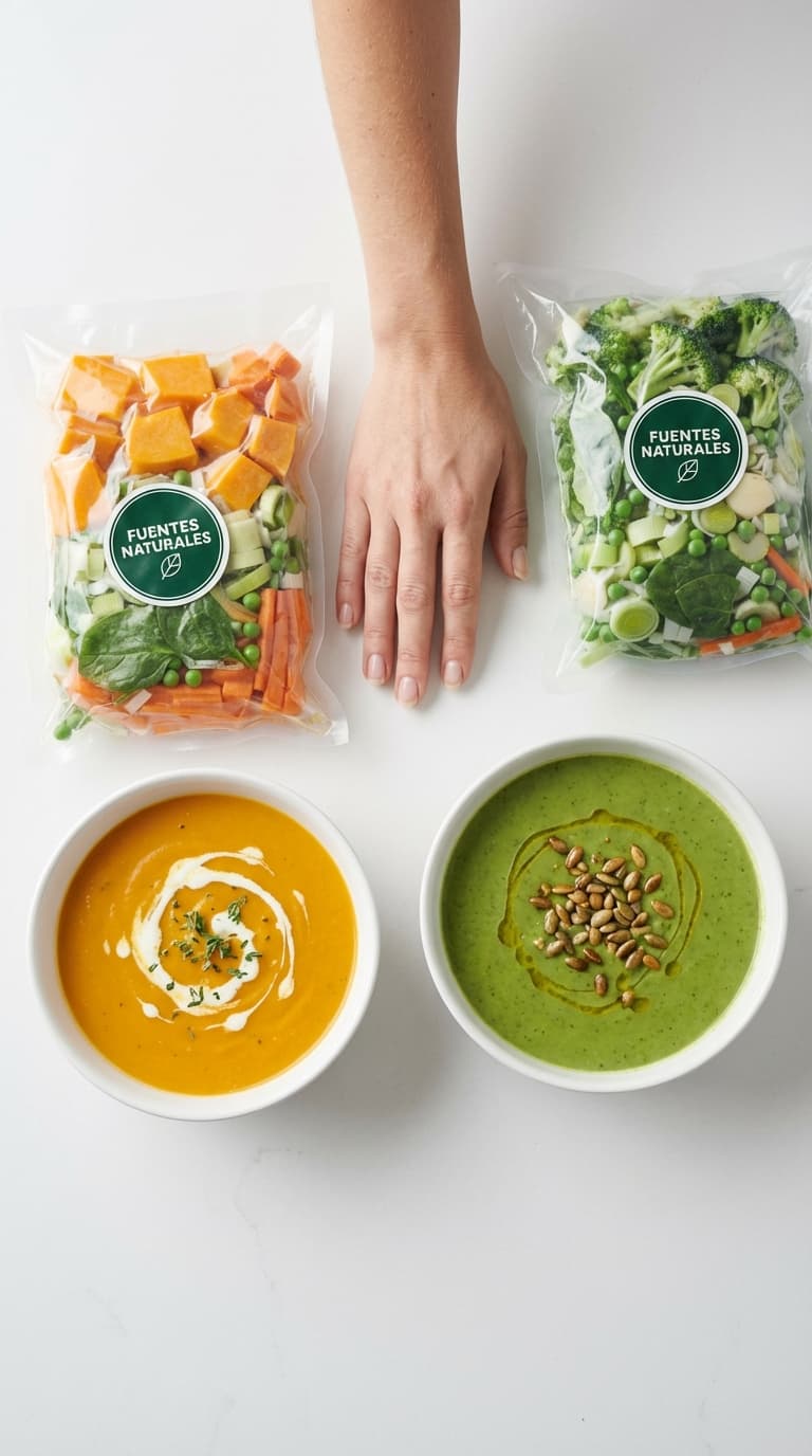 Ingredientes frescos cremas de verduras