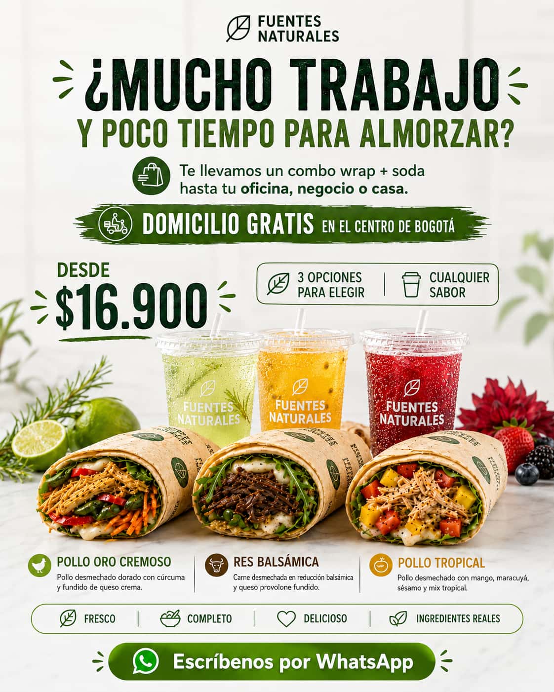 Combos Wraps Fuentes Naturales