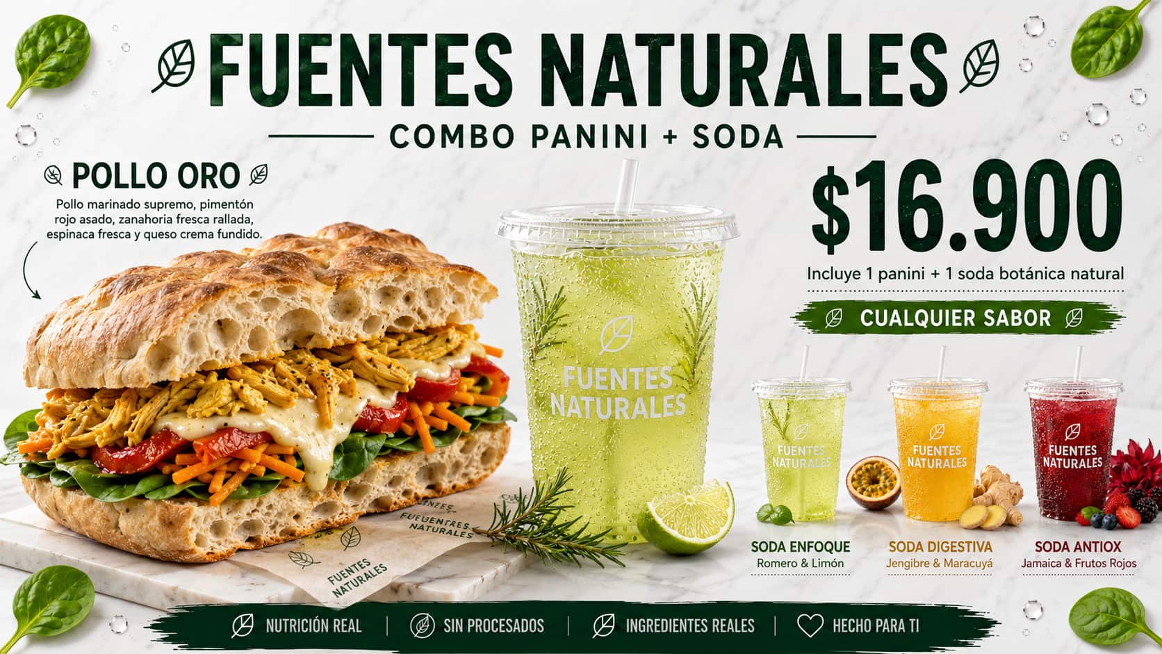 Combo Panini Pollo Oro